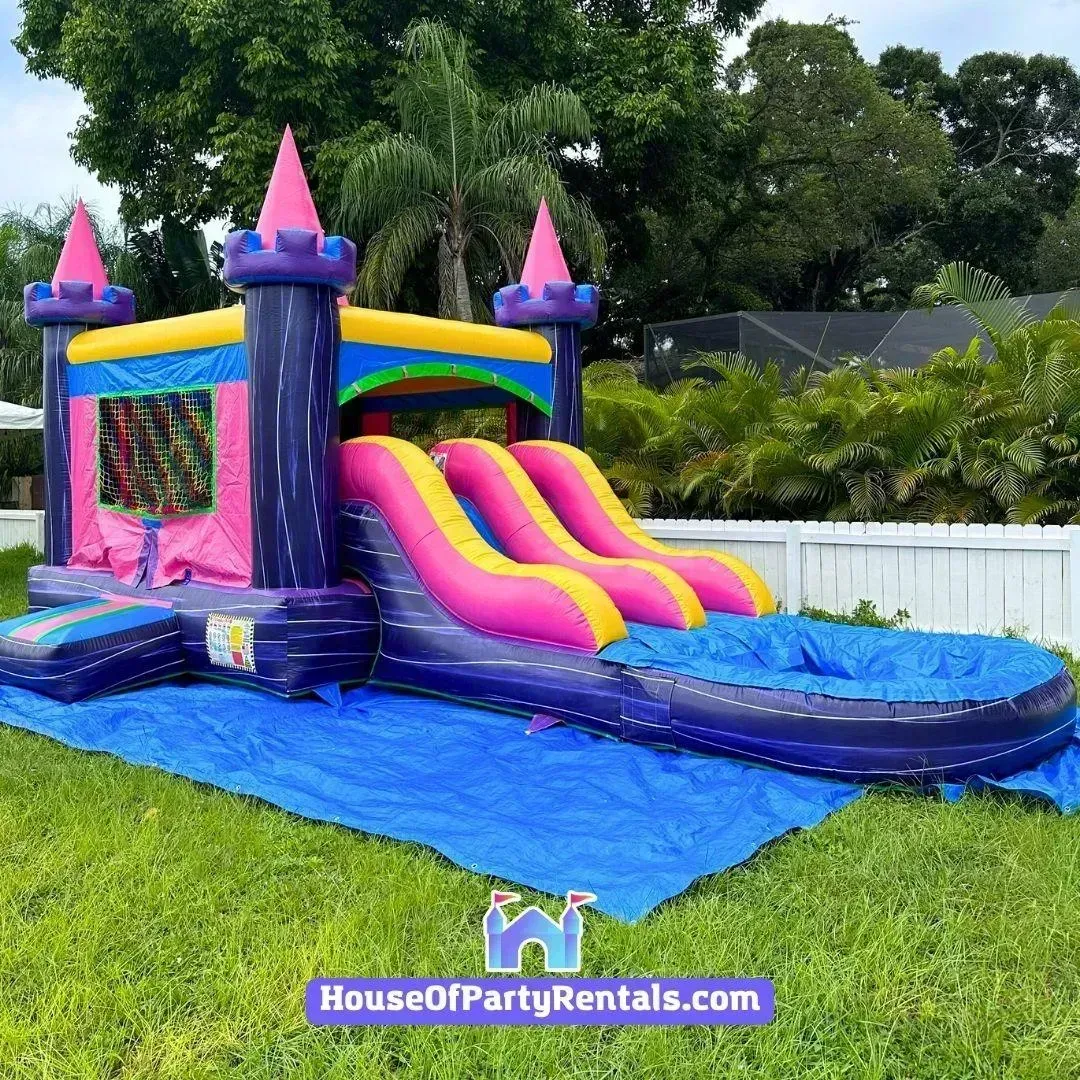 Princess Pink Combo Castle Waterslide